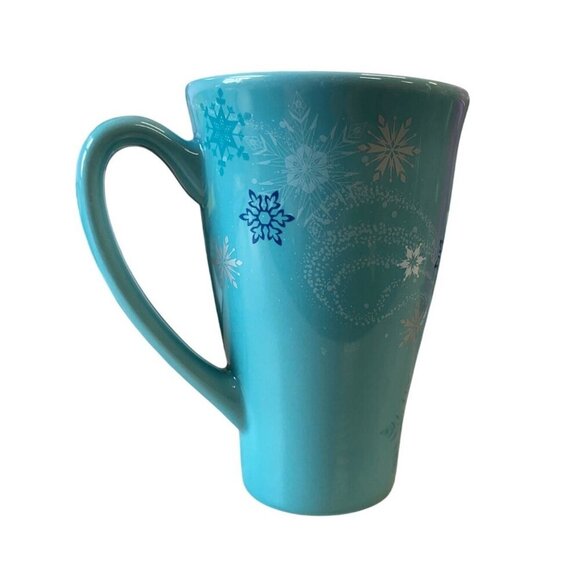 Disney Frozen Elsa Ceramic Mug 12 Oz Light Blue Snowflake - Picture 3 of 6